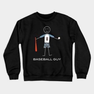 Funny Mens Baseball Player Illustration Crewneck Sweatshirt